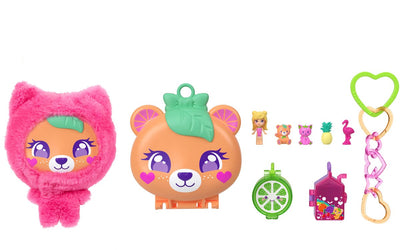 Set de juego compacto con osito de peluche Polly Pocket