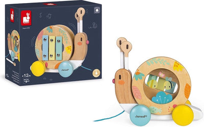 Janod - puro - figura tirando de caracol xilófono