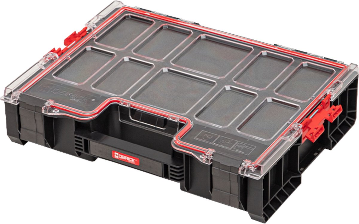 Qbrick pro serie - organizer - 300 mfi - multilayer foam inserts - polycarbonaat deksel