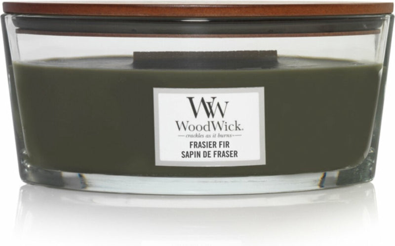 Vela perfumada Woodwick Heartwick Flame Ellipse - Abeto Frasier - 50 horas de combustión
