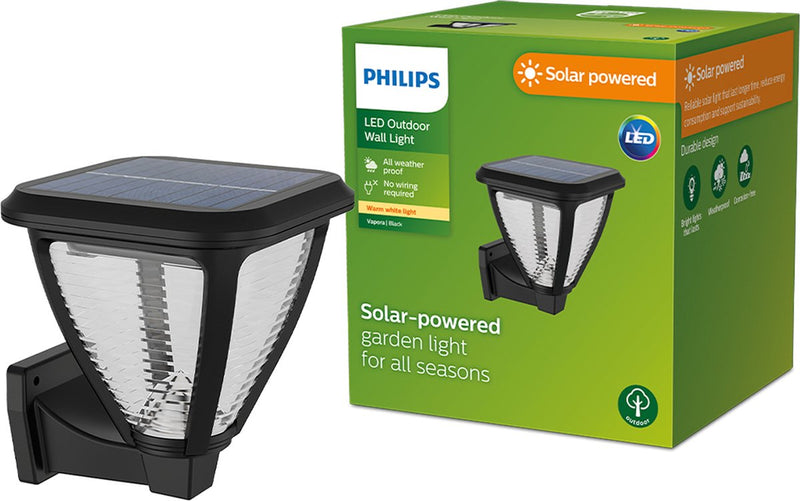 Lampada da parete solare Philips LED Philips Vapora - Nera