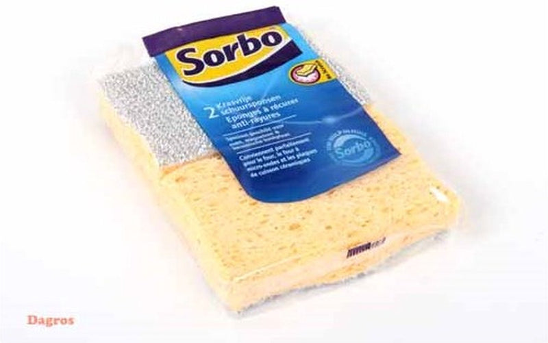 Sorbo schuurspons krasvrij 2 st - 11x7x4cm