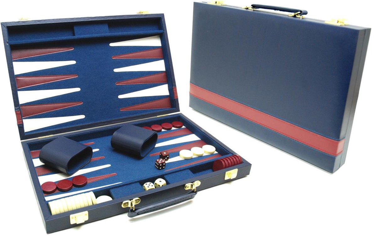 Valigia per backgammon sportiva calda per giochi caldi blu 38x24 cm