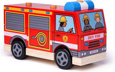 Bigjigs Wooden Stacking Game Fire Truck