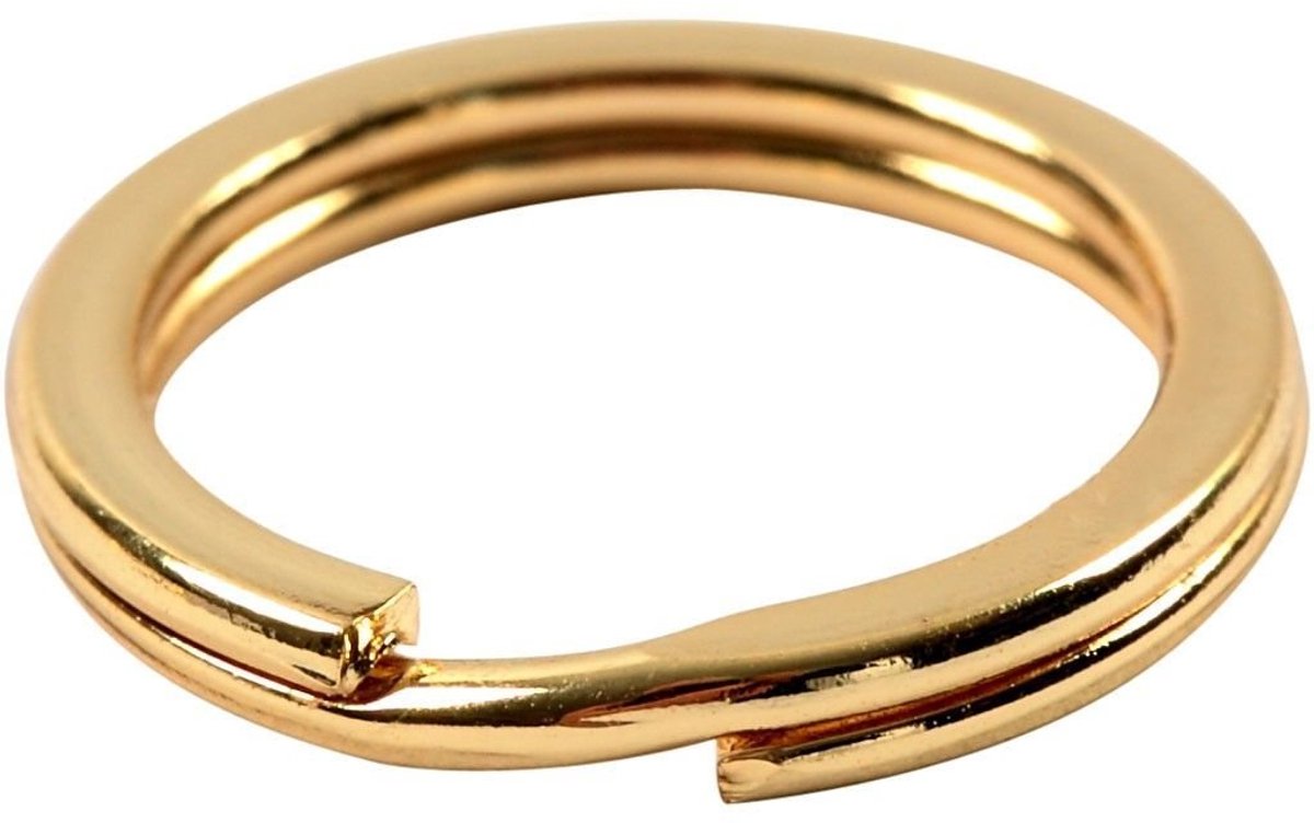 Anillo partido Vivi Gade, d 15 mm, chapado en oro, 15 piezas 1 caja