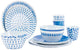 Bo-camp servies - mix match - 16-delig - melamine - blauw - breeze