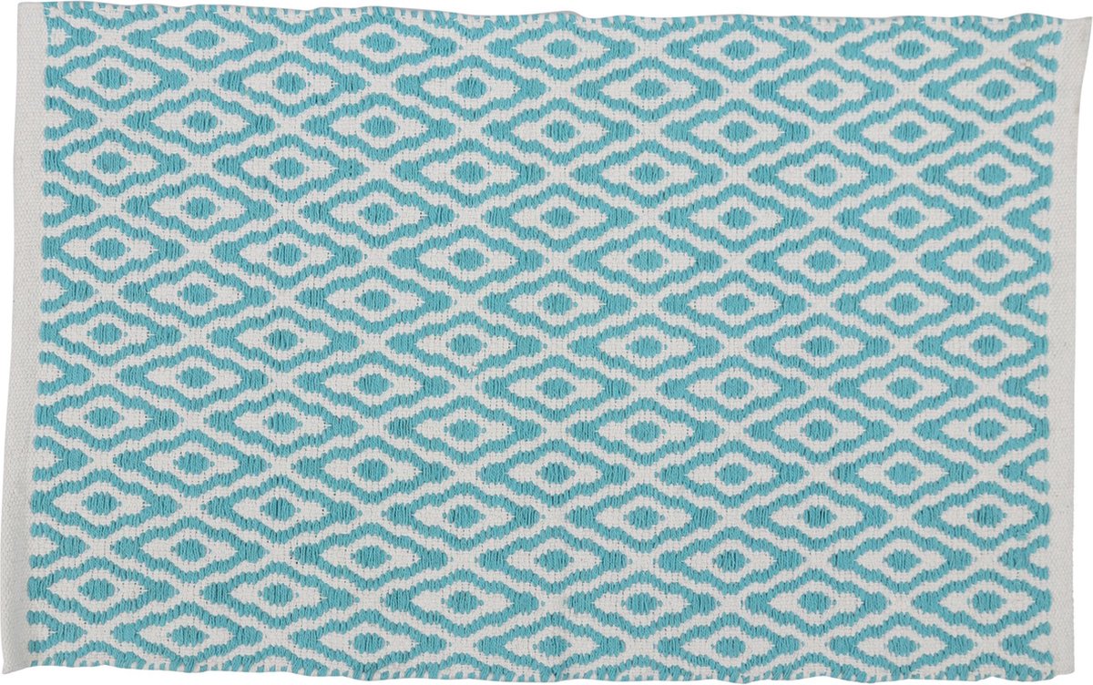 Differnz tappeto da bagno brighton 100% cotone blu bianco 50 x 80 cm