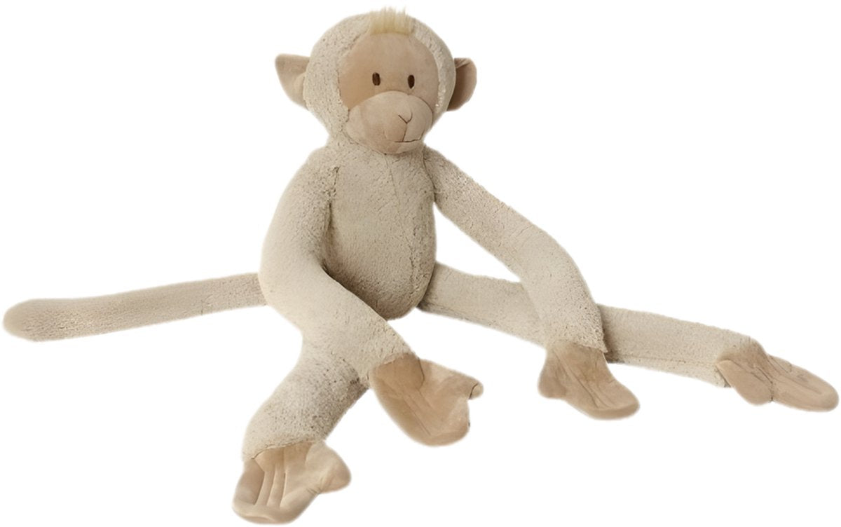 Happy horse hangende aap knuffel 85cm - beige - baby knuffel