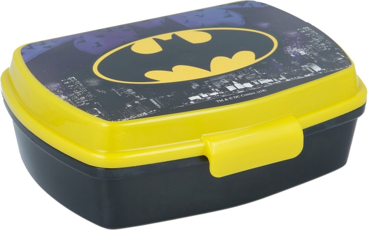 Stor batman broodtrommel - geel zwart - bat-man lunchbox