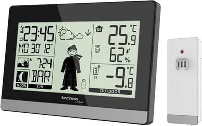 Stazione meteorologica Technoline - ws 9612 - 145x97x38mm - nero argento - con 1 sensore esterno 30m - tl-ws9612