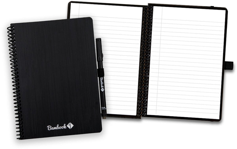 Taccuino cancellabile classico Bambook originale - A5 - pagine a righe - taccuino con lavagna bianca resistente e riutilizzabile - con 1 pennarello gratuito