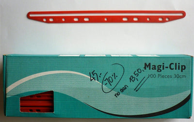 Sistema di archiviazione Q-connect magi-clip - raccoglitore di riviste, rosso, 100 pezzi