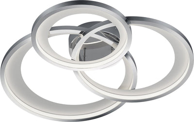 Trio granada - plafondlamp - chroom - incl. 1x smd 36w - dimbaar met schakelaar - plafondbevestiging