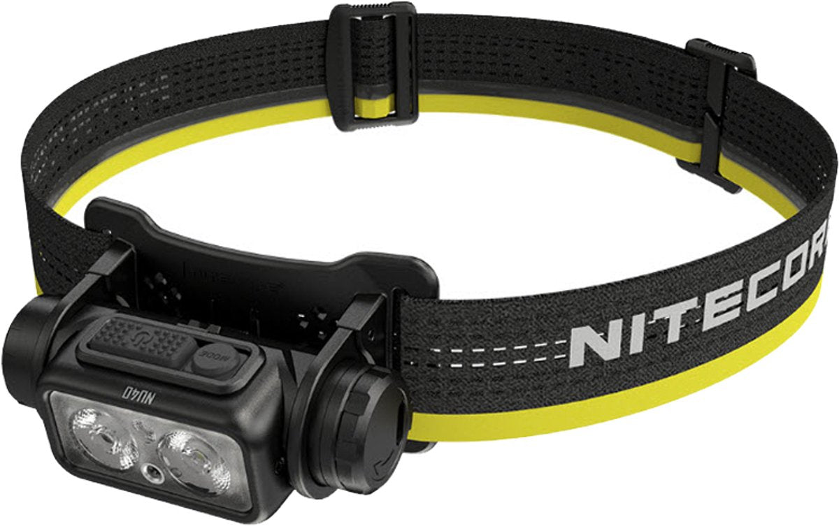 La linterna frontal LED Nitecore nu40 funciona con una batería de 1000 lm