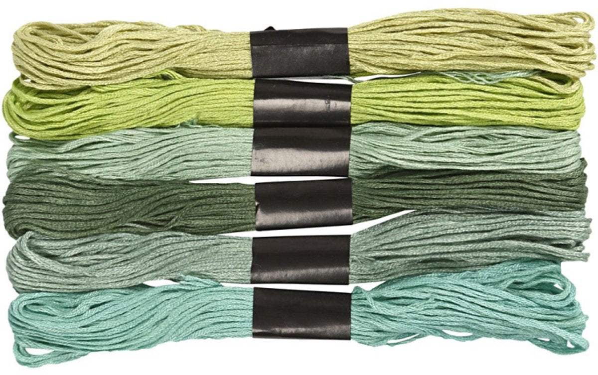 Filo da ricamo Creative Company, spessore 1 mm, verde, 6 gomitoli 1 scatola