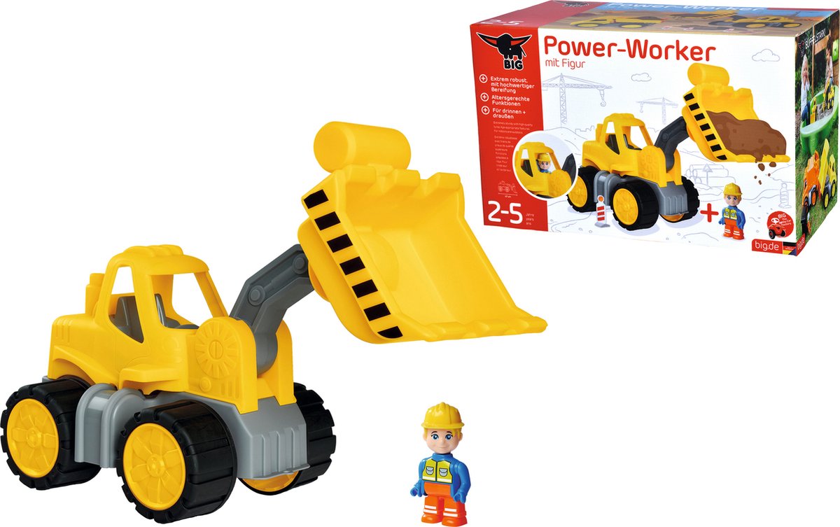 Big Power Worker Midi Wheel Carger Shovel con figura