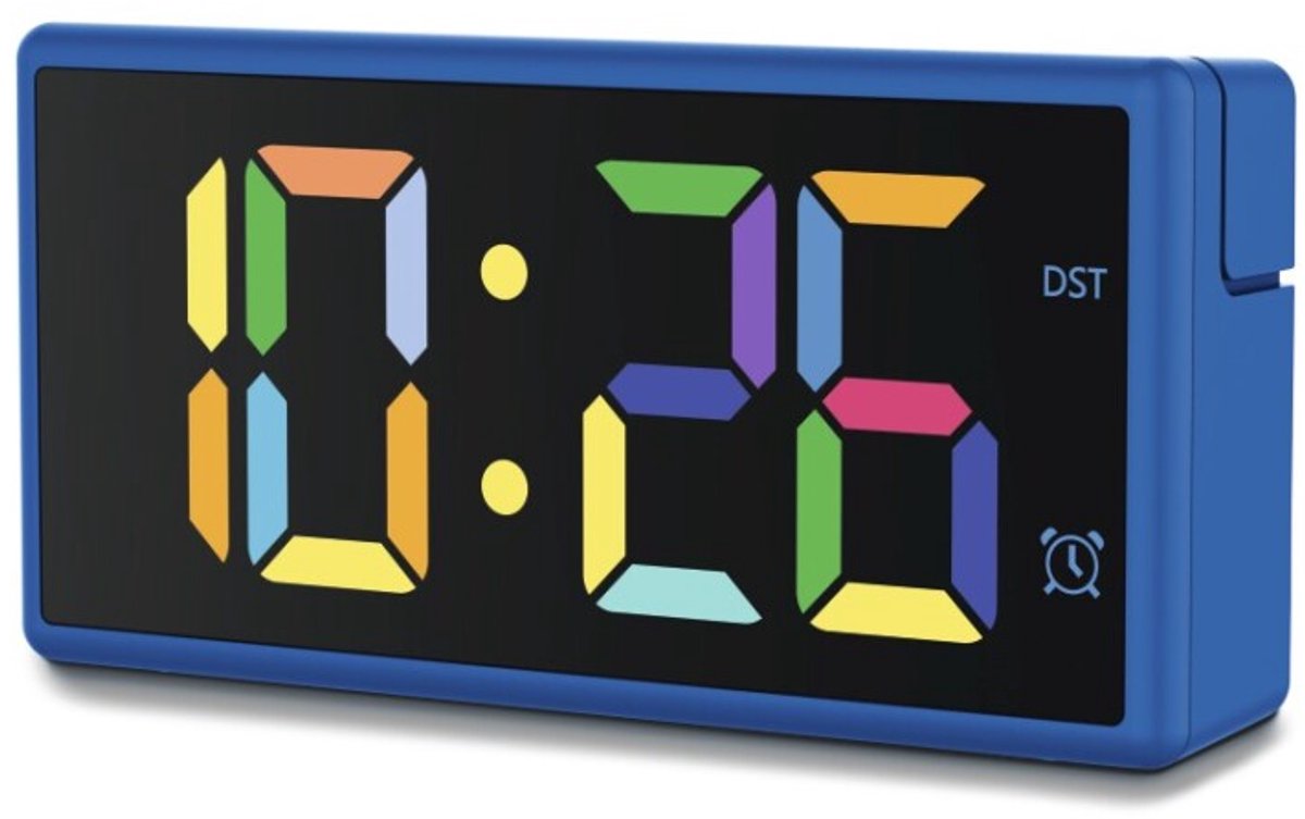Sveglia Hama - Ibiza - display multicolore - funzione di ricarica USB - blu