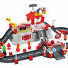 Abrick Ecoiffier Construction Set - Brigada de incendios con tapa como base de juego, incluidos los accesorios para la mini ciudad - Almacenamiento en toneladas - desde 18 meses
