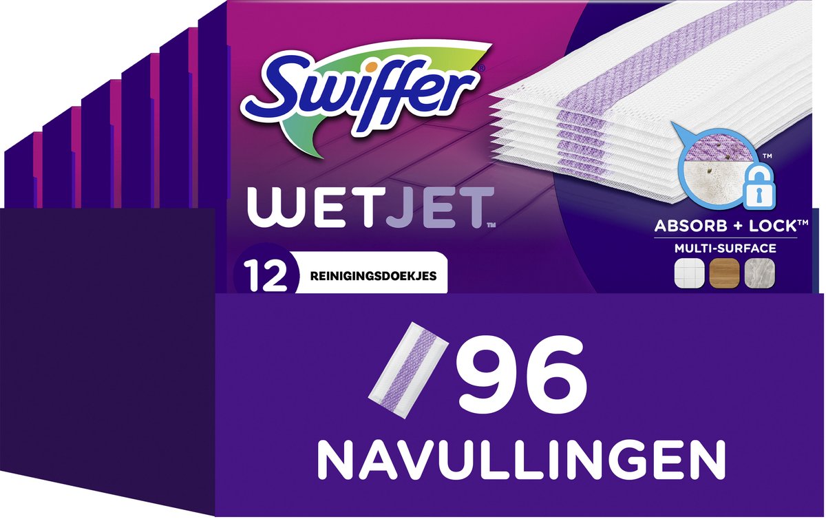 Ricariche Swiffer wetjet - 8 x 12 salviette detergenti