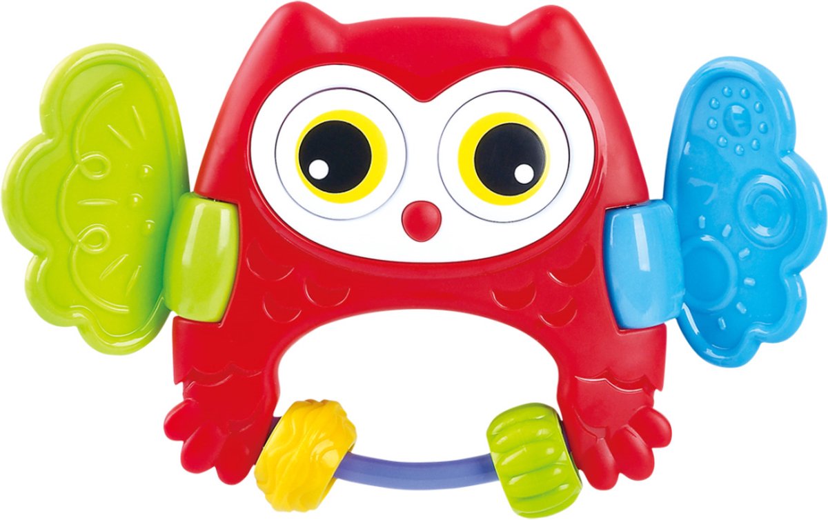 Gioca a Peekaboo Owl Rattle Red