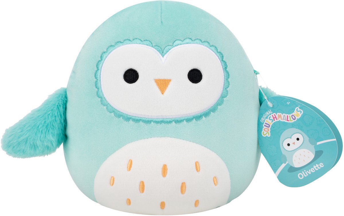 Jazwares squishmallows knuffel pluche - olivette the barn owl - 19cm