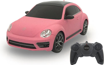 Rastar RC Maggiolino Volkswagen Pink, auto telecomandata, 2,4 GHz. fari da lavoro in scala 1:24 per auto 2,4 GHz | regalo giocattolo per bambini