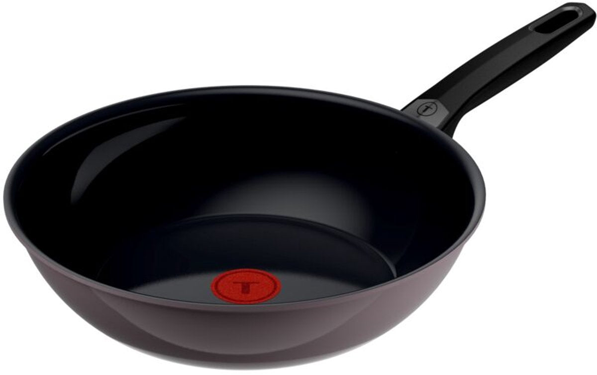 Tefal ceramic control grey - sartén wok - 28 cm - cerámica - inducción - libre de pfas - apta para uso con espátulas metálicas
