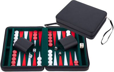 Gioco da viaggio backgammon Engelhart con cerniera - nero