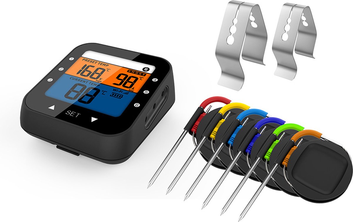 Patton emax bluetooth smart vleesthermometer vi - incl. 6 rvs probes