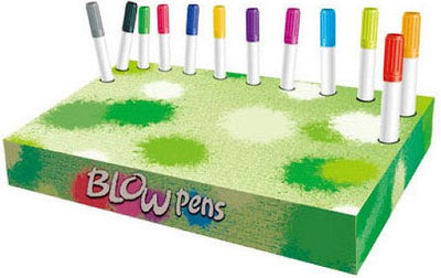 Blow pen set with dinosaur pump