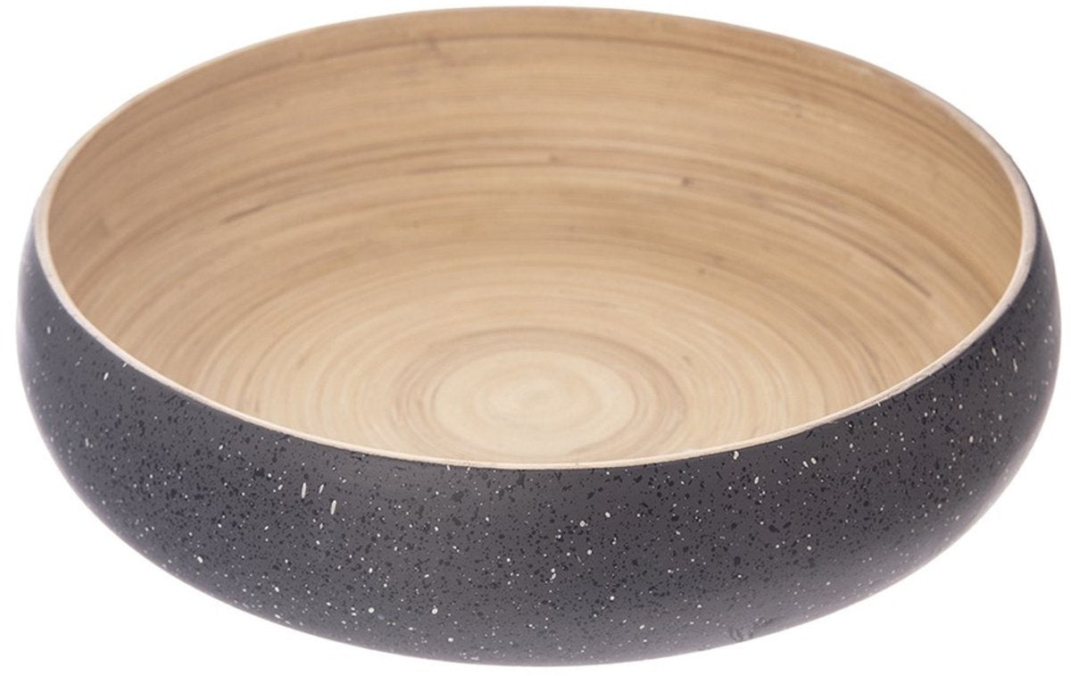 Orion - cuenco de bambú - 30 cm - 4 litros - gris - hecho a mano