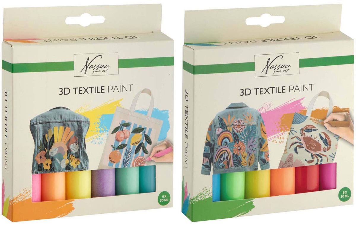 Set di colori per tessuti 3D Creative Craft Group Nassau - 6 pezzi.