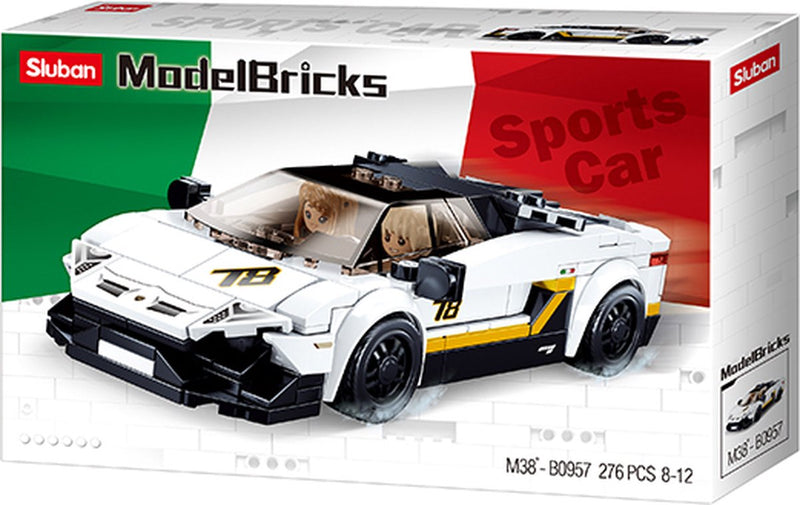 Ladrillos modelados Sluban superdeportivo italiano blanco (m38-b0957)