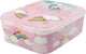 Mickey mouse unicorn regenboog multi broodtrommel 3 vakjes - 18x13 cm - brooddoos