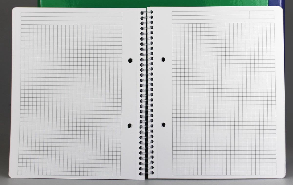 Gallery traditional spiraalschrift ft a4, geruit 5 mm, geassorteerde kleuren, 160 bladzijden 6 stuks