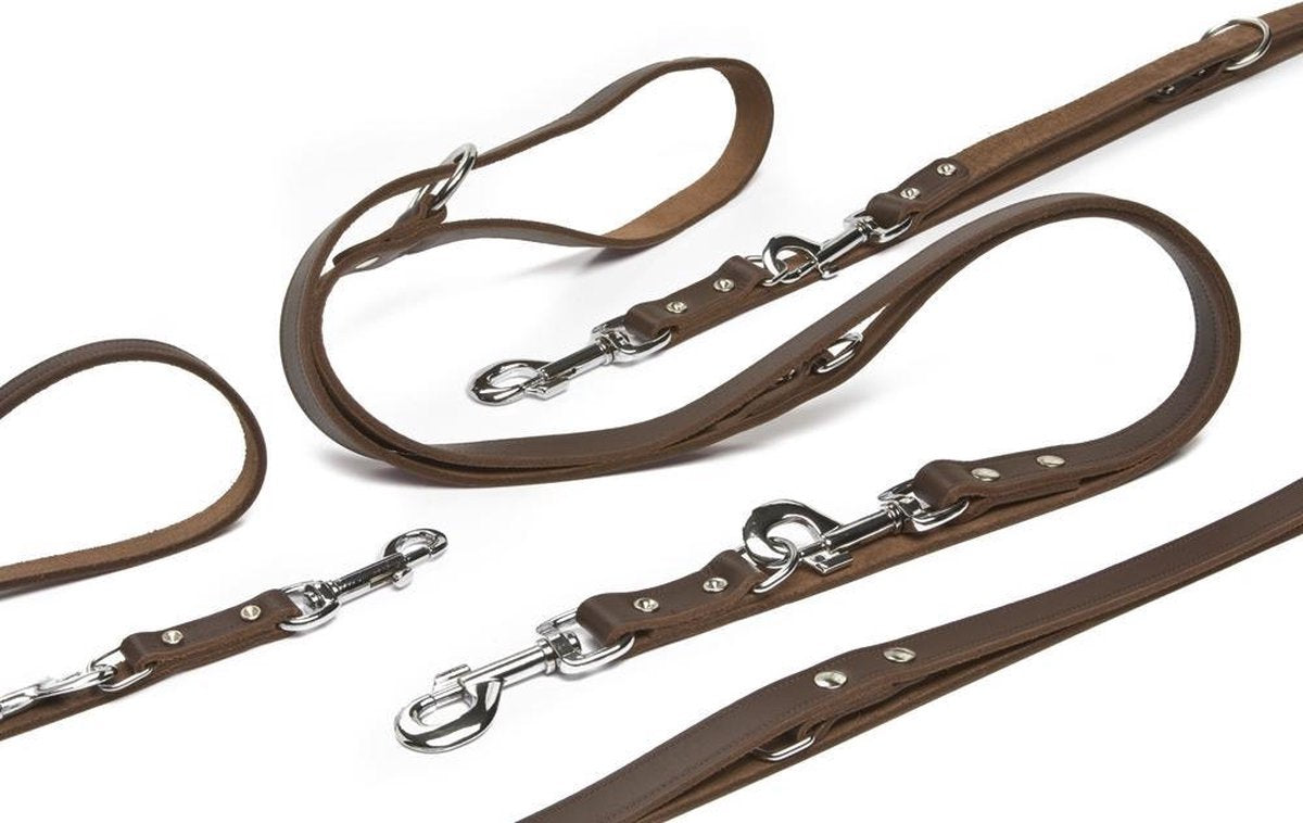Beeztees - guinzaglio per cani - pelle - marrone - 200x12 cm