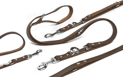 Beeztees - guinzaglio per cani - pelle - marrone - 200x12 cm
