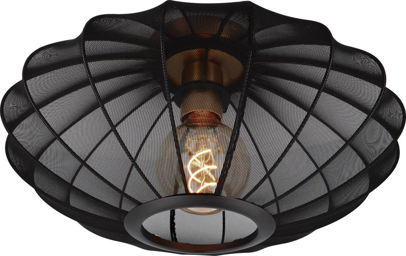 Lucide corina - lampada da soffitto (lampada da soffitto) - ø 40 cm - 1xe27 - nero - japandi