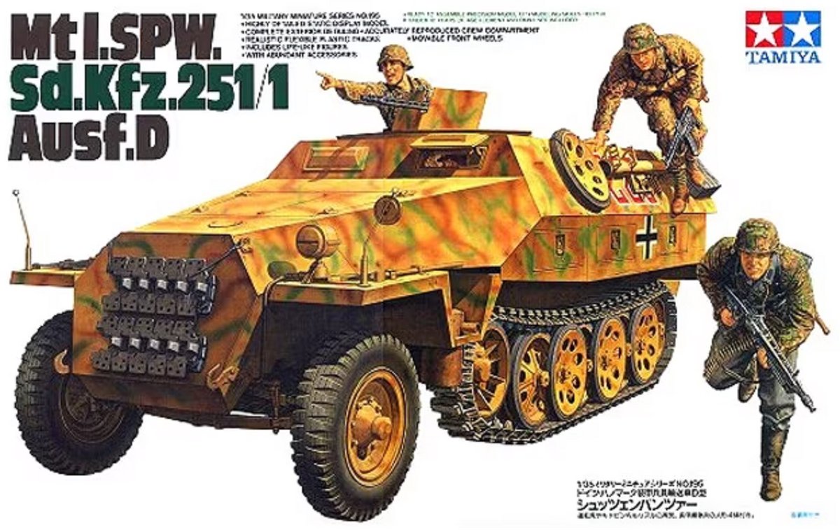 Tamiya modelbouwpakket militaire voertuigen - 35195 mtl. spw sd.kfz.251 1 ausf.d personenwagen plastic - 1:35 - modelbouw