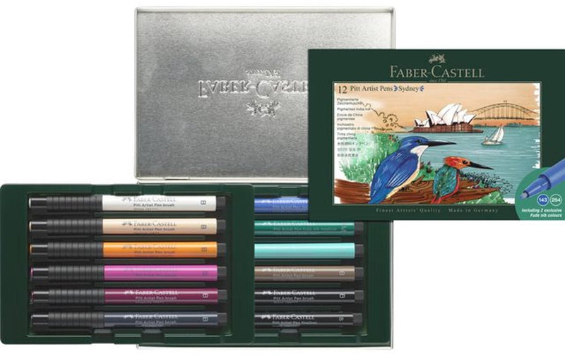 Penna da disegno Faber-castell - Pennello Pitt Artist - Set regalo da 12 pezzi - Sydney - FC-267138