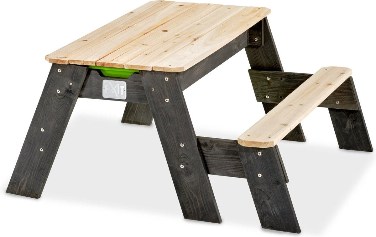 Exit toys exit aksent zand- water- picknicktafel (1 bankje) - watertafel - zandbak - hout - kinderen buiten