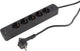 Multipresa Q-link - 5 prese - con terra - con spina piatta - USB A-C - 3 x 1,5 mmã‚â² - 1,5 m - nera