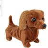 Take me home pluche loophond teckel 19cm speelgoed hond bruin.