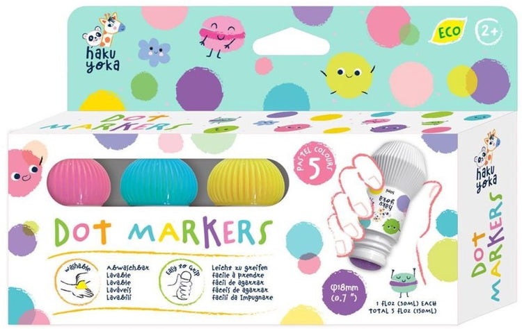 Haku yoka stiften dot markers set voor kinderen - creatieve viltstiften