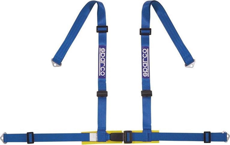 Cinturón deportivo Sparco de 4 puntos - azul - incl. Montaje del tornillo del protector pélvico (e-mark)