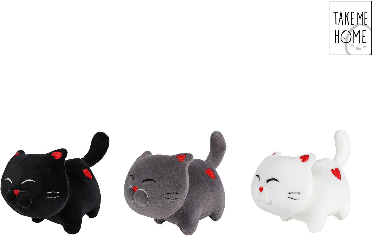 Peluche gato con corazón Llévame a casa - 16cm