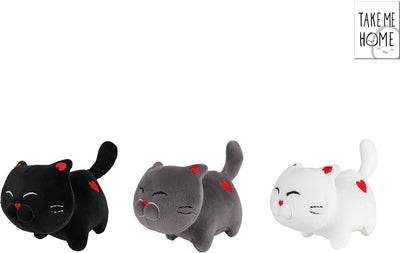Take me home knuffel kat pluche 16cm meerkleurig speelgoed.