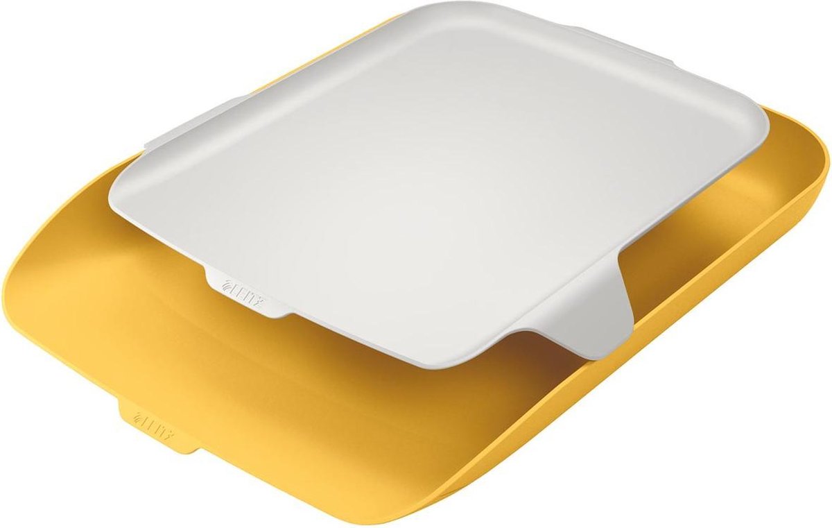 Comodo vassoio per lettere Leitz con organizer per scrivania - vassoi per lettere per formati A4 e C4 - ideale per l'home office, il lavoro da casa - giallo caldo