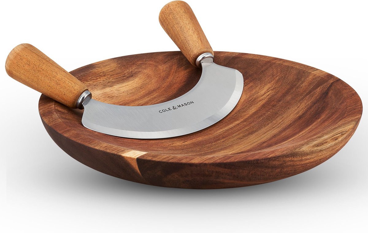 Tabla de cortar para cuchillos Cole Mason Ashden Cradle - madera de acacia - ø 24cm