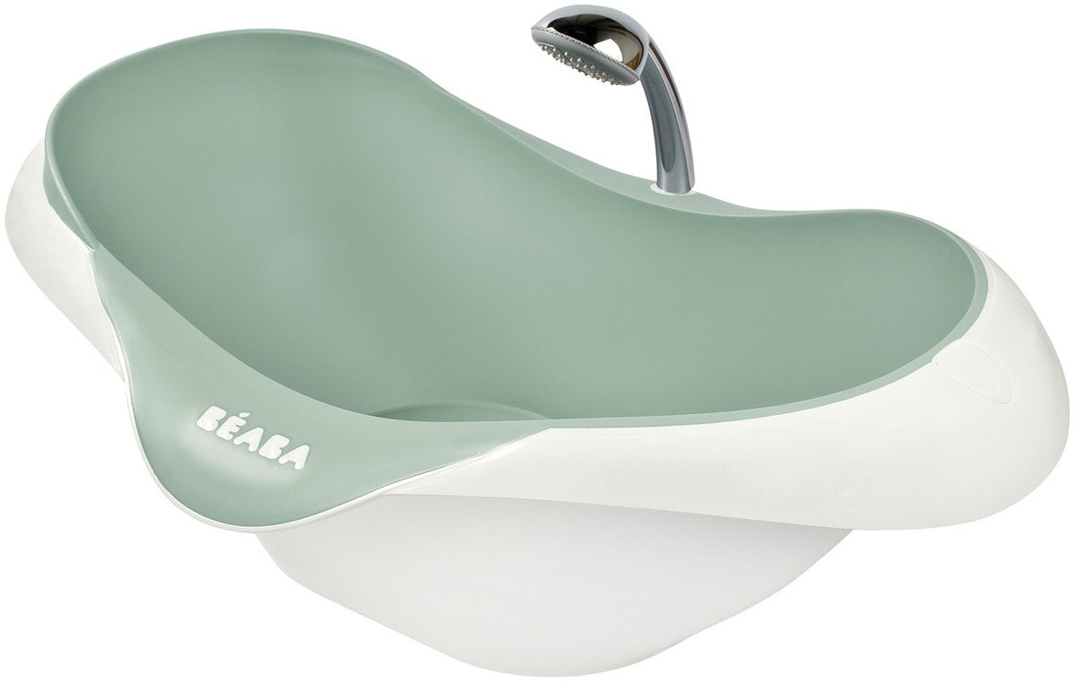 Béaba camele'o bad - compact 29l babybad met afvoerplug - ergonomisch antislip bad - met douchekop steun - vanaf 0 maanden - gemaakt in frankrijk - groen